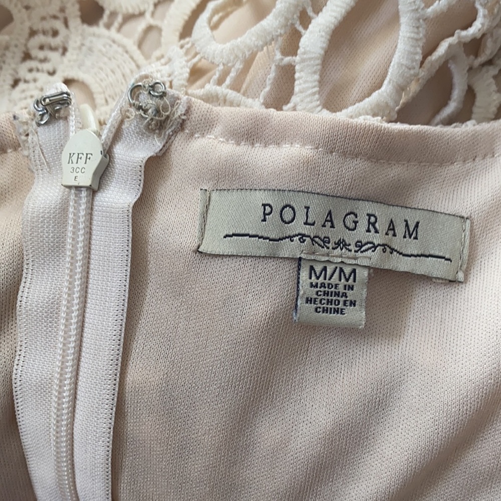 Polagram Crochet Cream Lace Midi Dress M - Picture 14 of 16